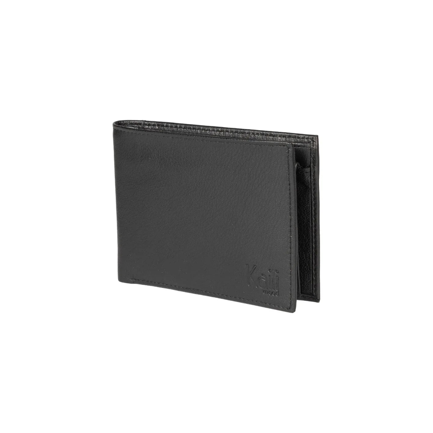 K11403AB | Men's wallet in genuine full grain leather, with light grain. Black colour. Coin pocket. Dimensions when closed: 12.5 x 9.3 x 1 cm. Packaging: Rigid bottom/lid gift box - STREET STYLE