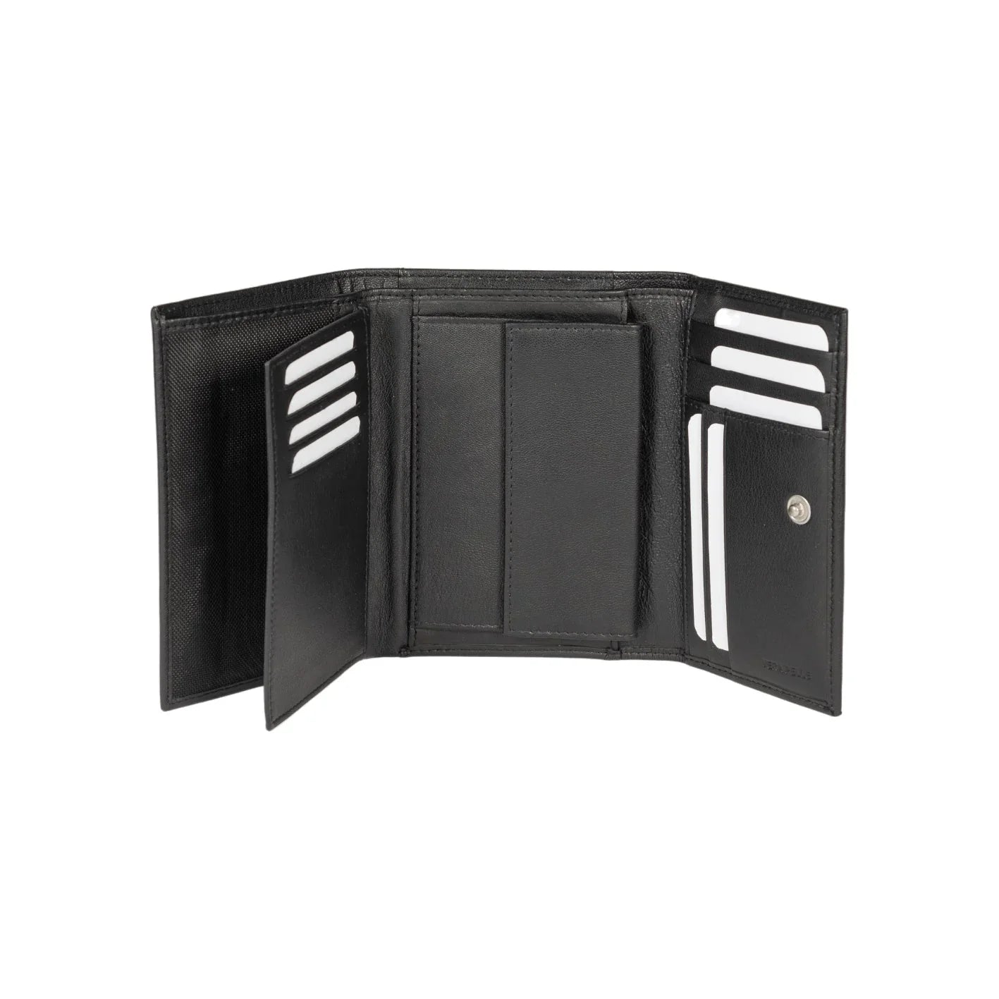 K11433AB | Women's wallet in genuine full-grain leather, with light grain. Black colour. Dimensions when closed: 14 x 10.5 x 2.5 cm. Packaging: Rigid bottom/lid gift box - STREET STYLE