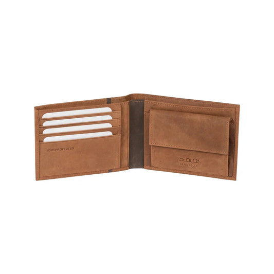 K12203UB | Men's Wallet in Genuine Full Grain Leather, Naked. Leather Color. RFID Protection. Closed Dimensions: 12.5 x 9.5 x 2 cm. Packaging: Gift box bottom/lid - STREET STYLE