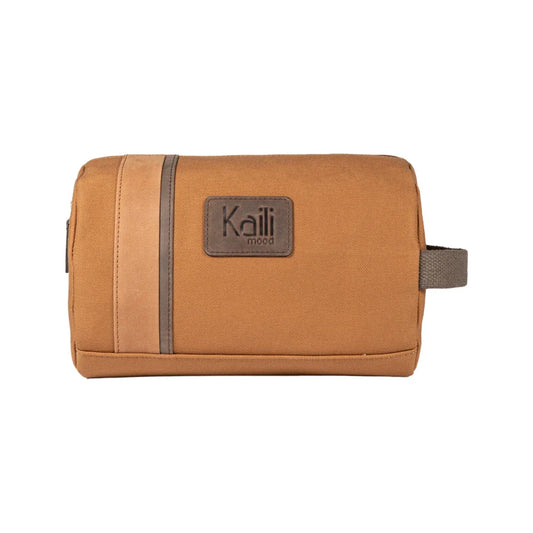 K2005UB | Beauty Case in Canvas 100% Cotton/Genuine Full Grain Leather, Naked. Leather Color. Side handle. Zip closure. Dimensions: cm 25 x 15 x 17. Packaging: Tnt bag - STREET STYLE