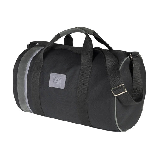 K2006AF | Travel Bag in 100% Cotton Canvas / Genuine Leather, full grain, Naked - Black Color, zip closure. Dimensions: 45 x 25 x 28 cm - Packaging: Tnt bag - STREET STYLE