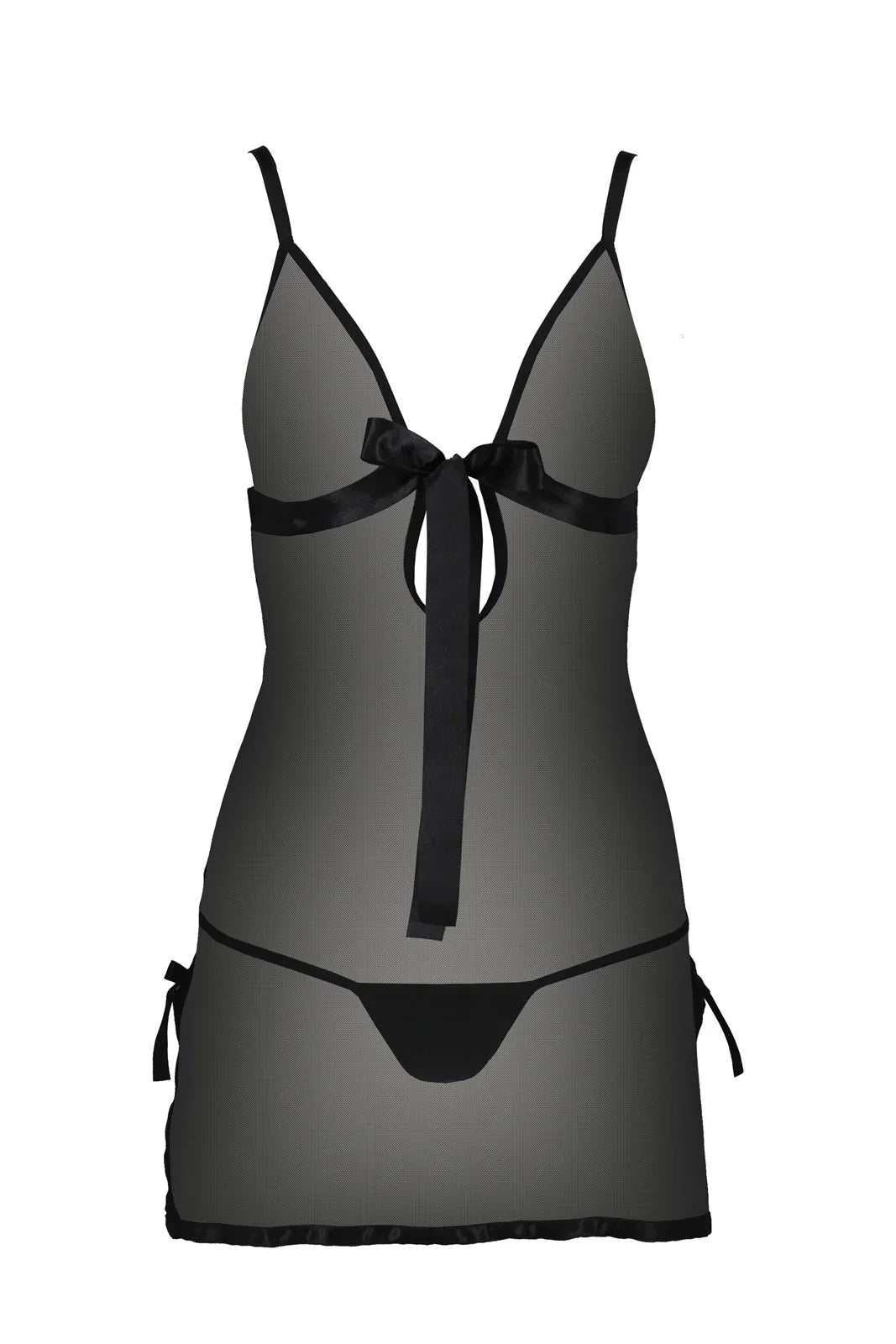 Sexy Sheer Mesh Chemise Casmir Kea Black - STREET STYLE