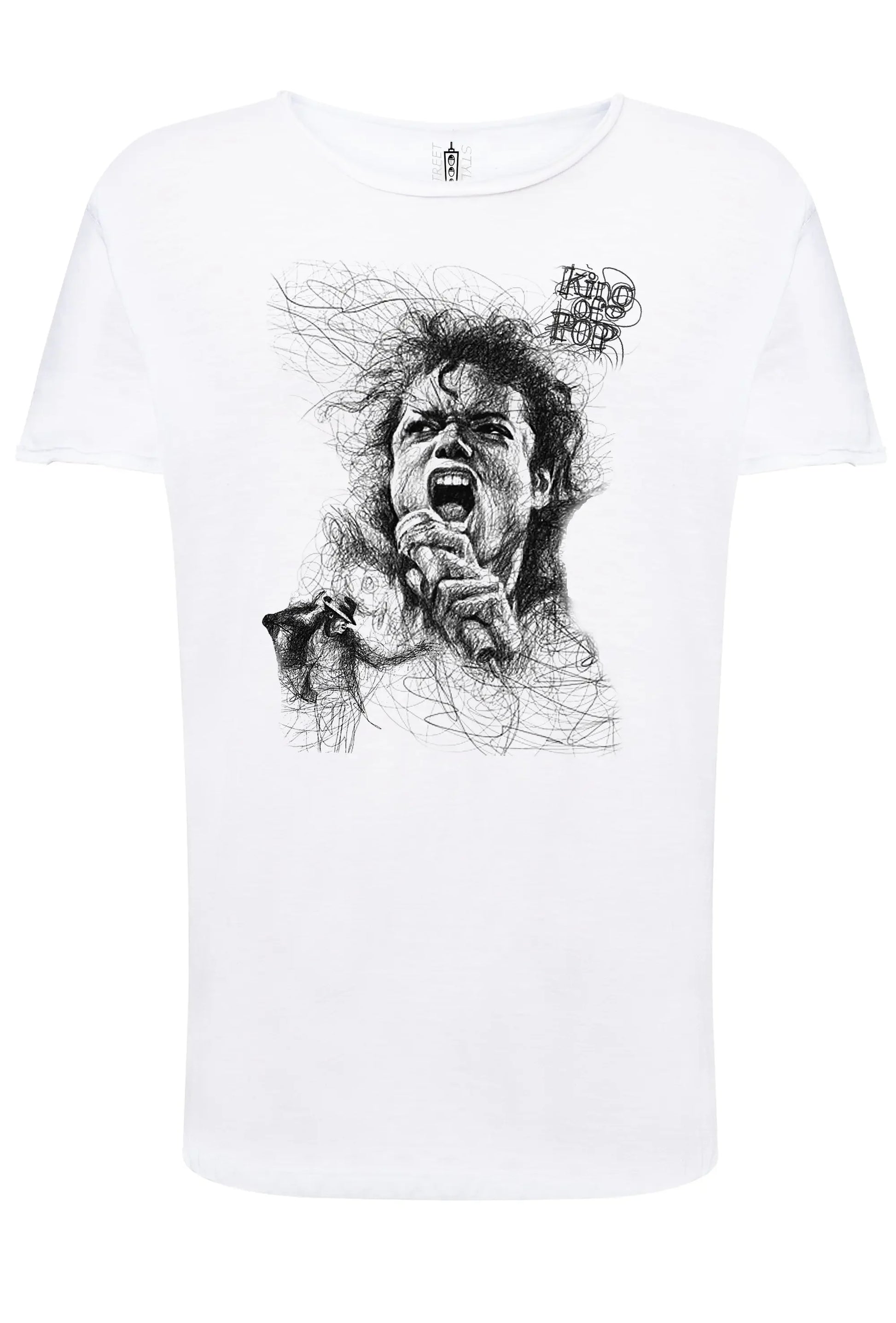 King of Pop The Legend Stilizzato Soggetto Cantante 18-42 T-shirt Urban Slub Men Uomo 100% Cotone Fiammato JK - STREET STYLE