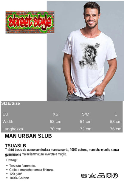 King of Pop The Legend Stilizzato Soggetto Cantante 18-42 T-shirt Urban Slub Men Uomo 100% Cotone Fiammato JK - STREET STYLE