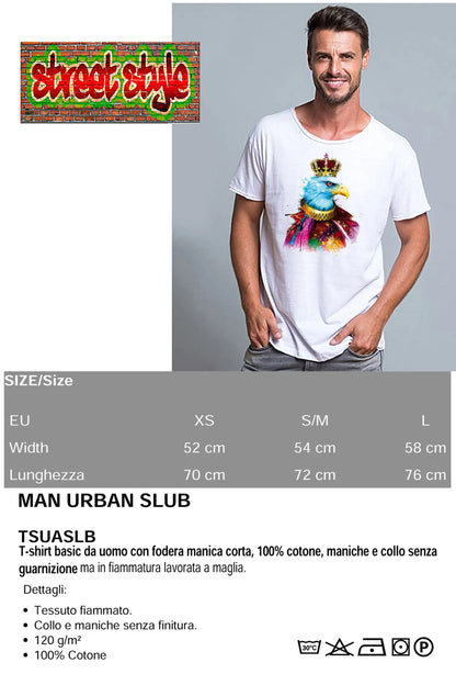 L'aigle Royal Color Stilizzato 18-20-70 T-shirt Urban Slub Men Uomo 100% Cotone Fiammato JK - STREET STYLE