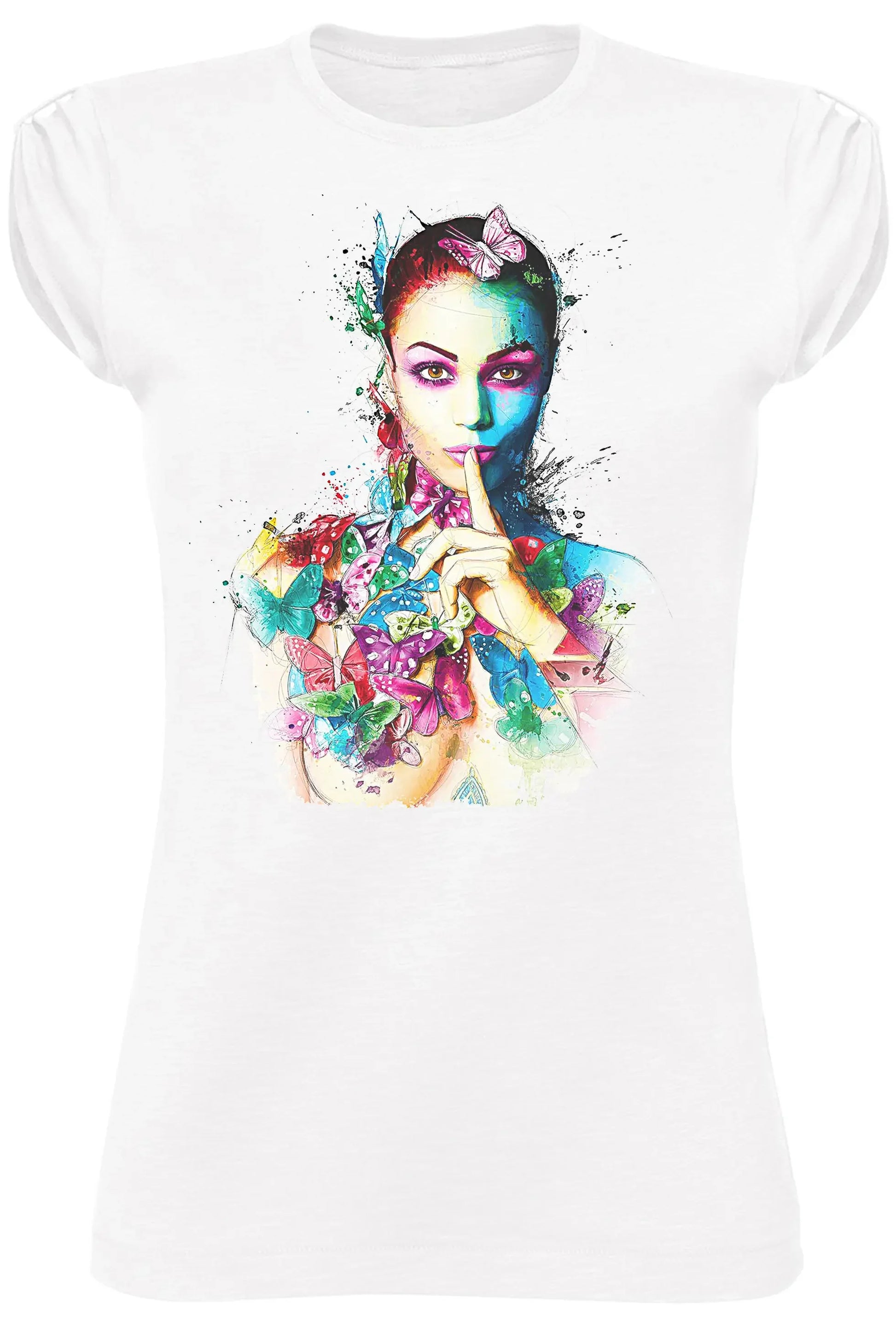 T-shirt Papillons Stilizzato Donna — Cotone Bio - STREET STYLE