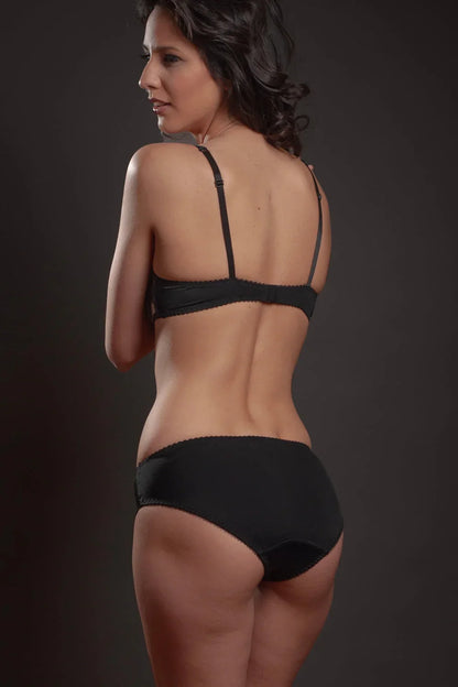 Sheer Mesh Lace Trim Bikini Panty Lavinia Silver Feathers - STREET STYLE