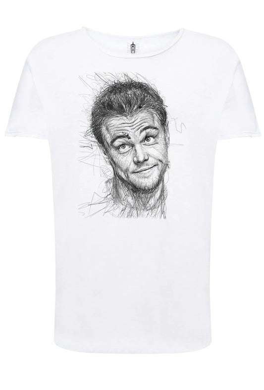 Leonardo DiCaprio The Legend Stilizzato Soggetto Attore 18-41 T-shirt Urban Slub Men Uomo 100% Cotone Fiammato JK - STREET STYLE