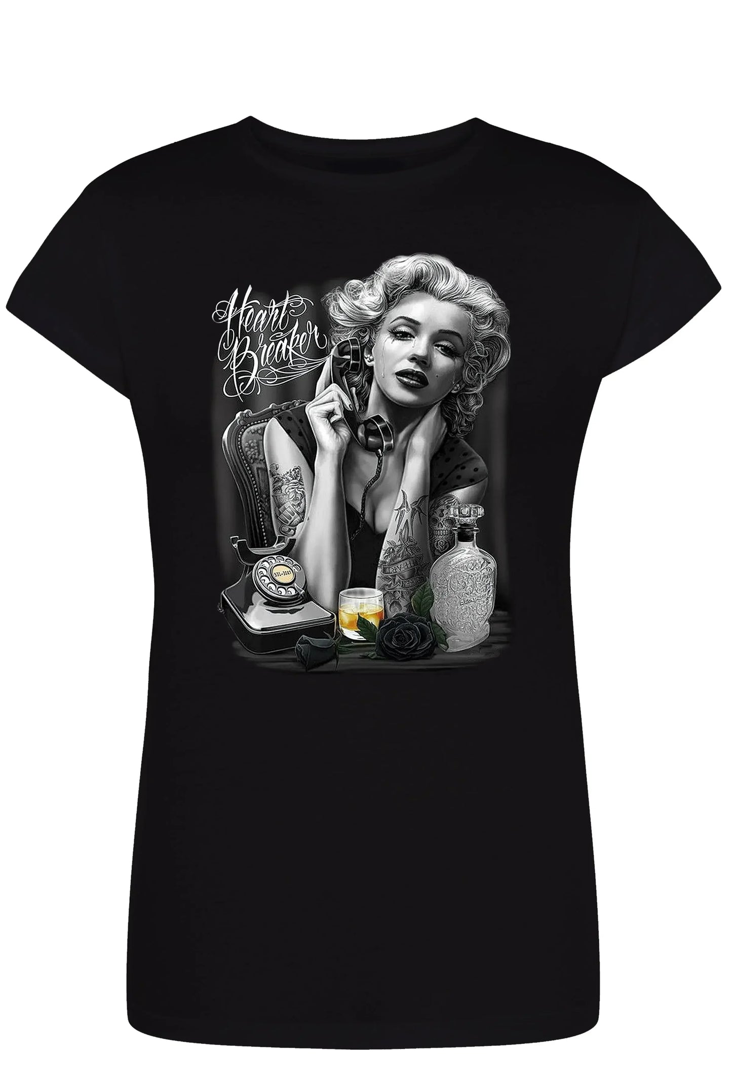 Marilyn Monroe Heart Legend Soggetto Attrice Cantante 9033 Lady Donna 100% Cotone Pettinato JK - STREET STYLE