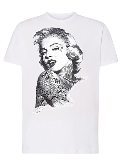 Marilyn Monroe Skull Zombi Tattoo 9018 T-shirt Urban Men Uomo 100% Cotone Pettinato JK - STREET STYLE