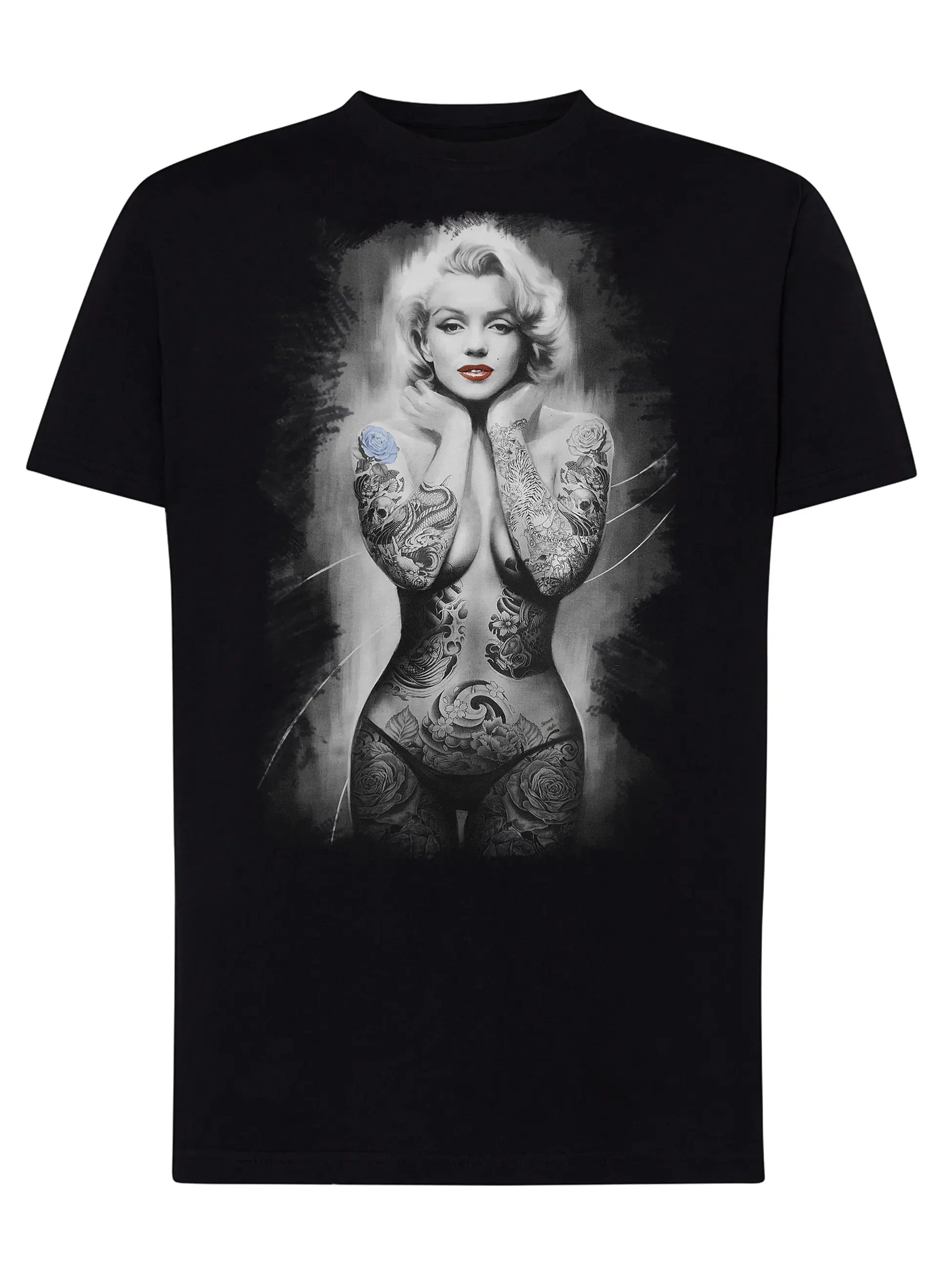Marilyn The legend Atrice Nude Tattoo 9033-4 T-shirt Urban Men Uomo 100% Cotone Pettinato JK - STREET STYLE