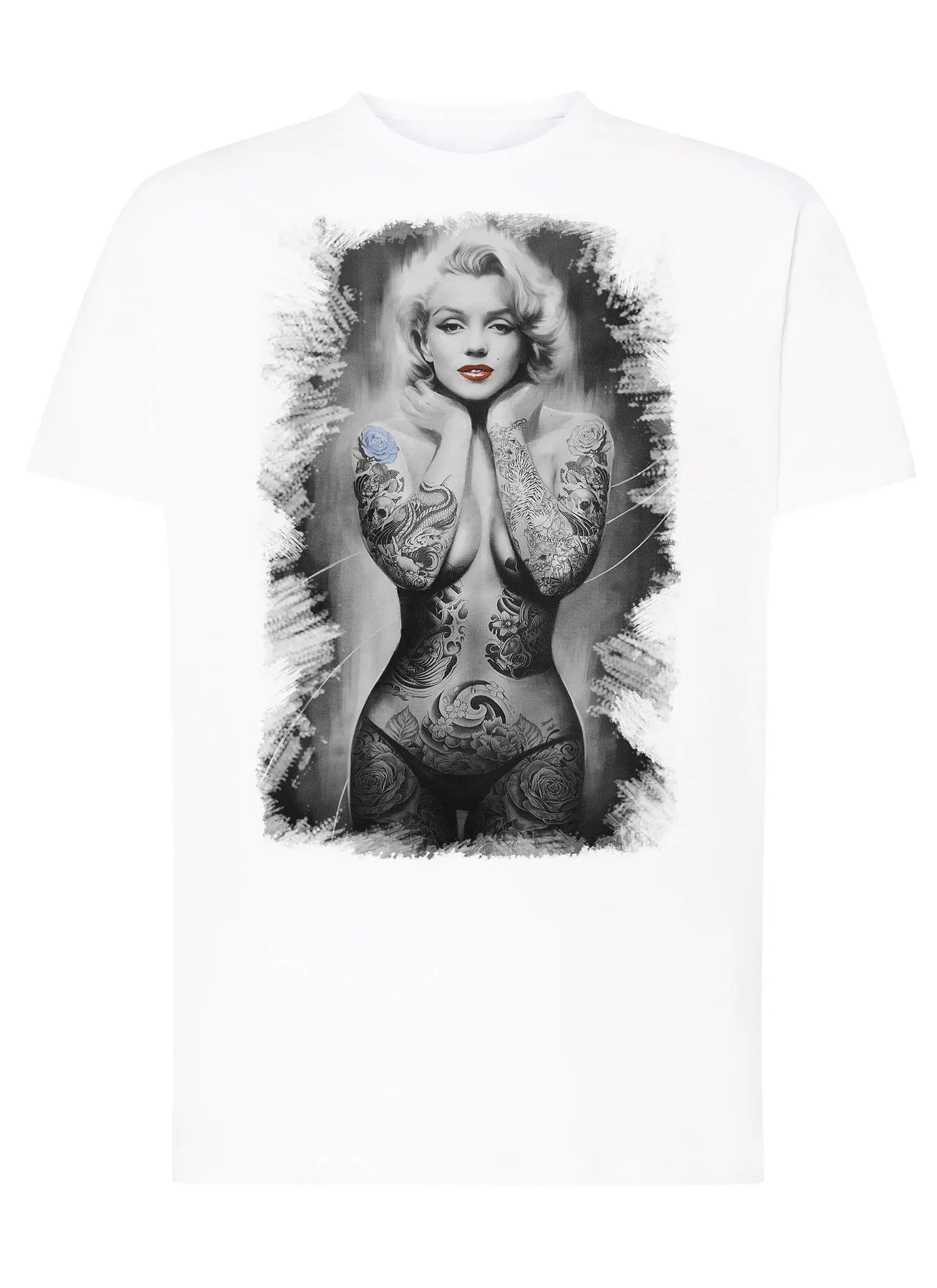 Marilyn The legend Atrice Nude Tattoo 9033-4 T-shirt Urban Men Uomo 100% Cotone Pettinato JK - STREET STYLE