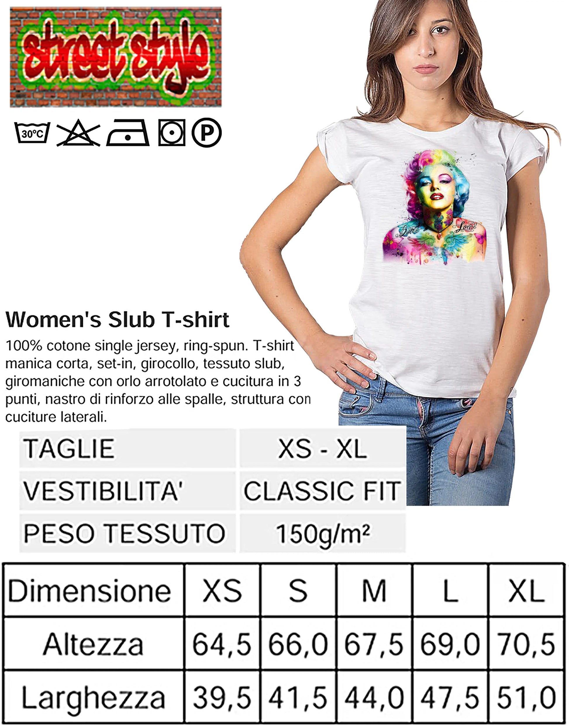 T-shirt Marylin Monroe Stilizzata | Cotone Biologico - STREET STYLE