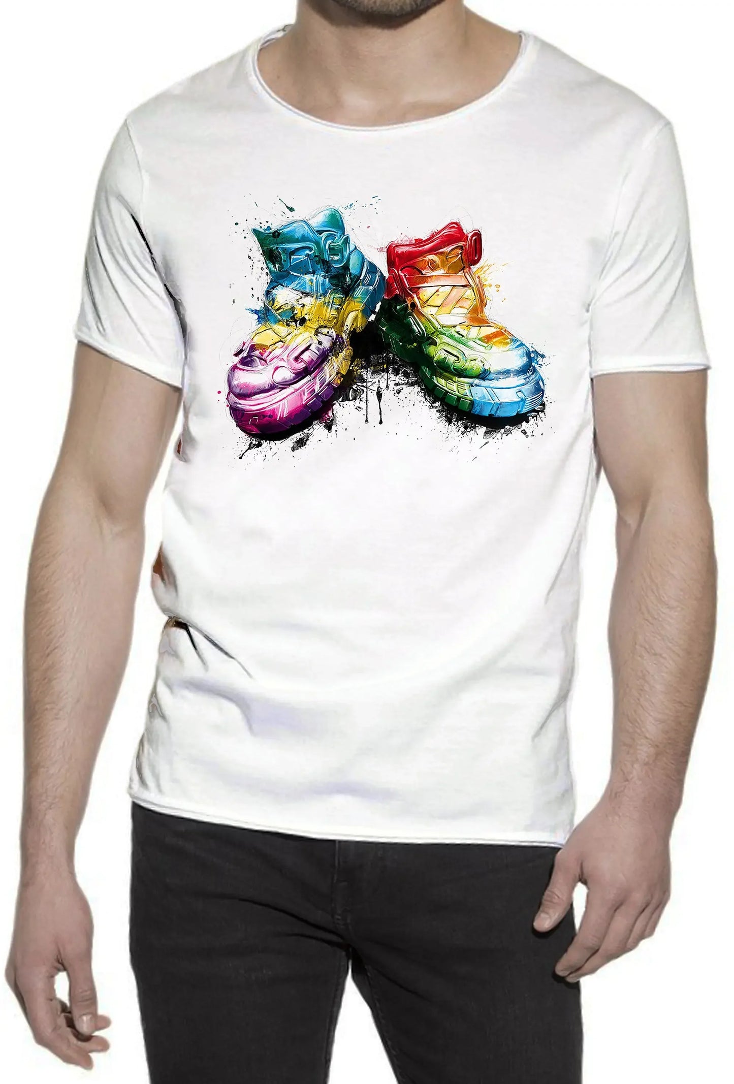 My Shoes Color Artistico Stilizzato 18-20-57 T-shirt Urban Slub Men Uomo 100% Cotone Fiammato JK - STREET STYLE