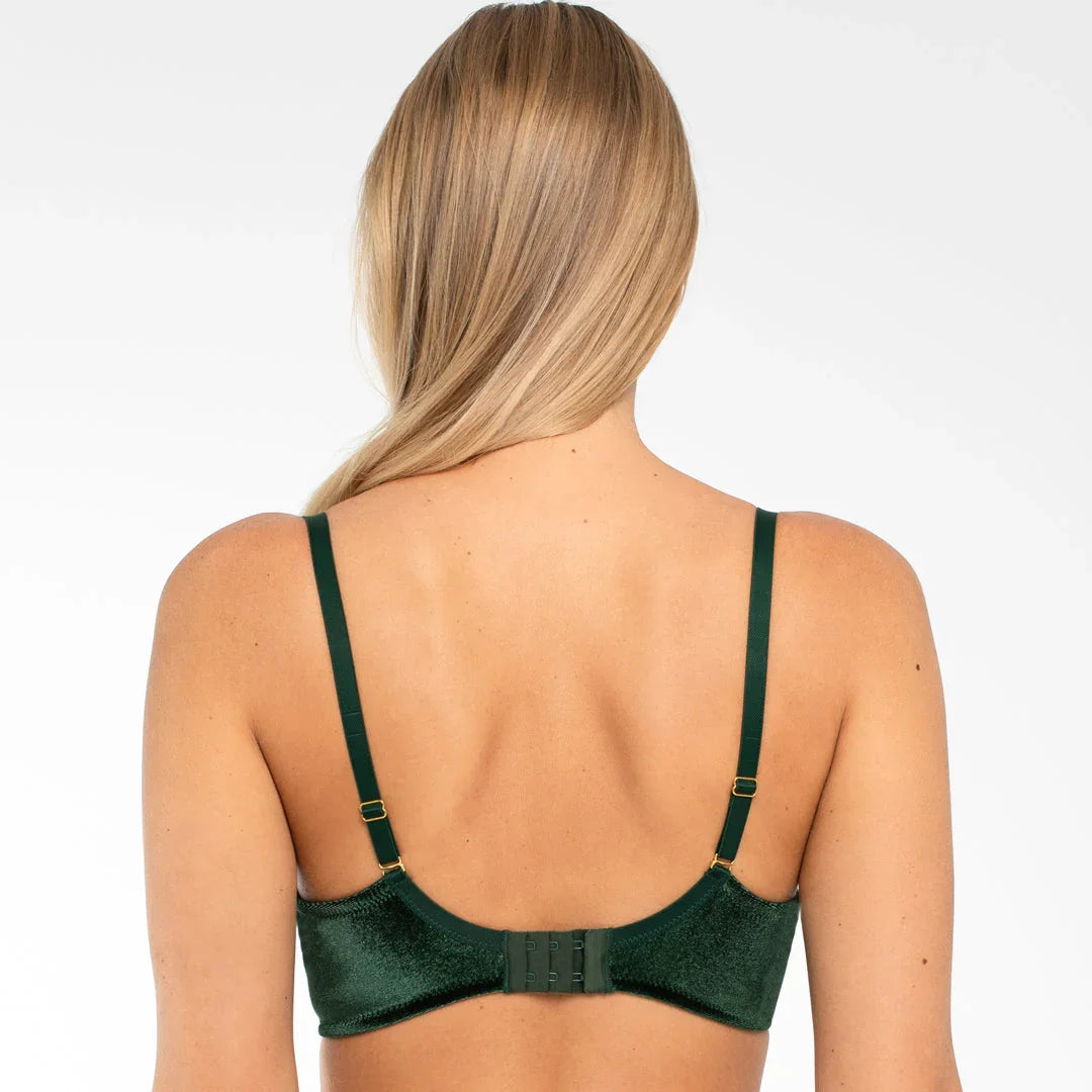 Velvet Sheer Embroidered Full Figure Bra Ola - STREET STYLE