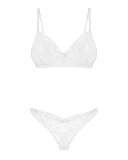 Sexy Sheer Demi Bra & Thong Panty Obsessive Alissium - STREET STYLE