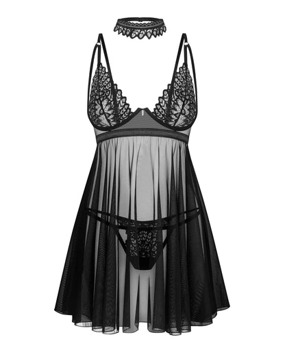 Sheer Mesh Babydoll & String Panty Obsessive Donarella - STREET STYLE