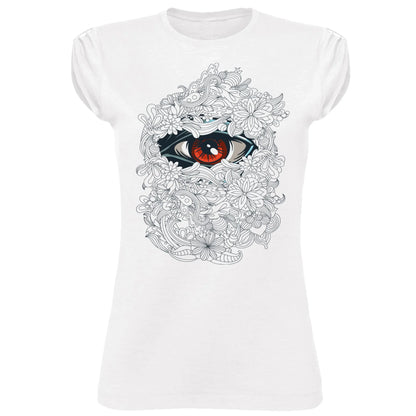 T-shirt Donna Urban Slub Occhio Stilizzato - Cotone Bio - STREET STYLE