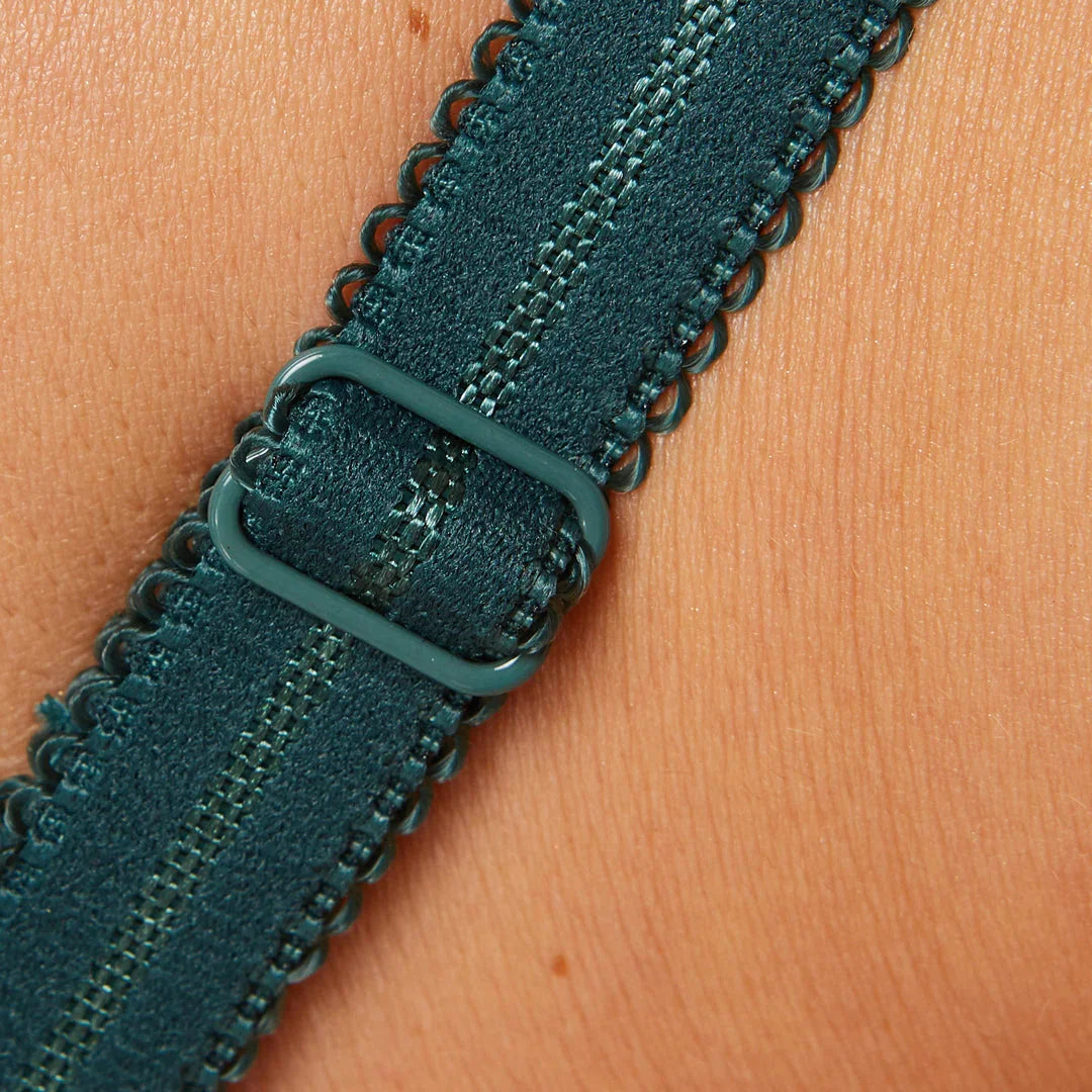 Sheer Mesh Balconette Bra Pamela Pine Green - STREET STYLE