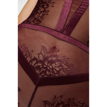 Sheer Lace Body Gorteks Porto Aubergine - STREET STYLE