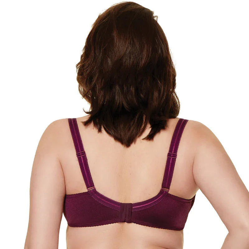 Sheer Mesh Balconette Bra Pamela Aubergine - STREET STYLE