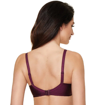 Sheer Mesh Balconette Bra Pamela Aubergine - STREET STYLE