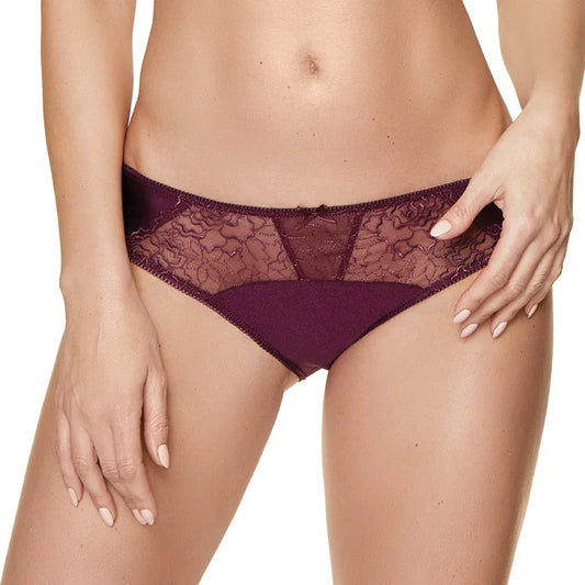 Semi Sheer Low Rise Bikini Panty Pamela Aubergine - STREET STYLE