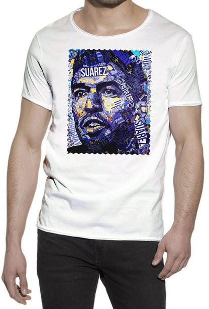 Portrait Suarez Color Artistico Stilizzato 18-30-21 T-shirt Urban Slub Men Uomo 100% Cotone Fiammato JK - STREET STYLE