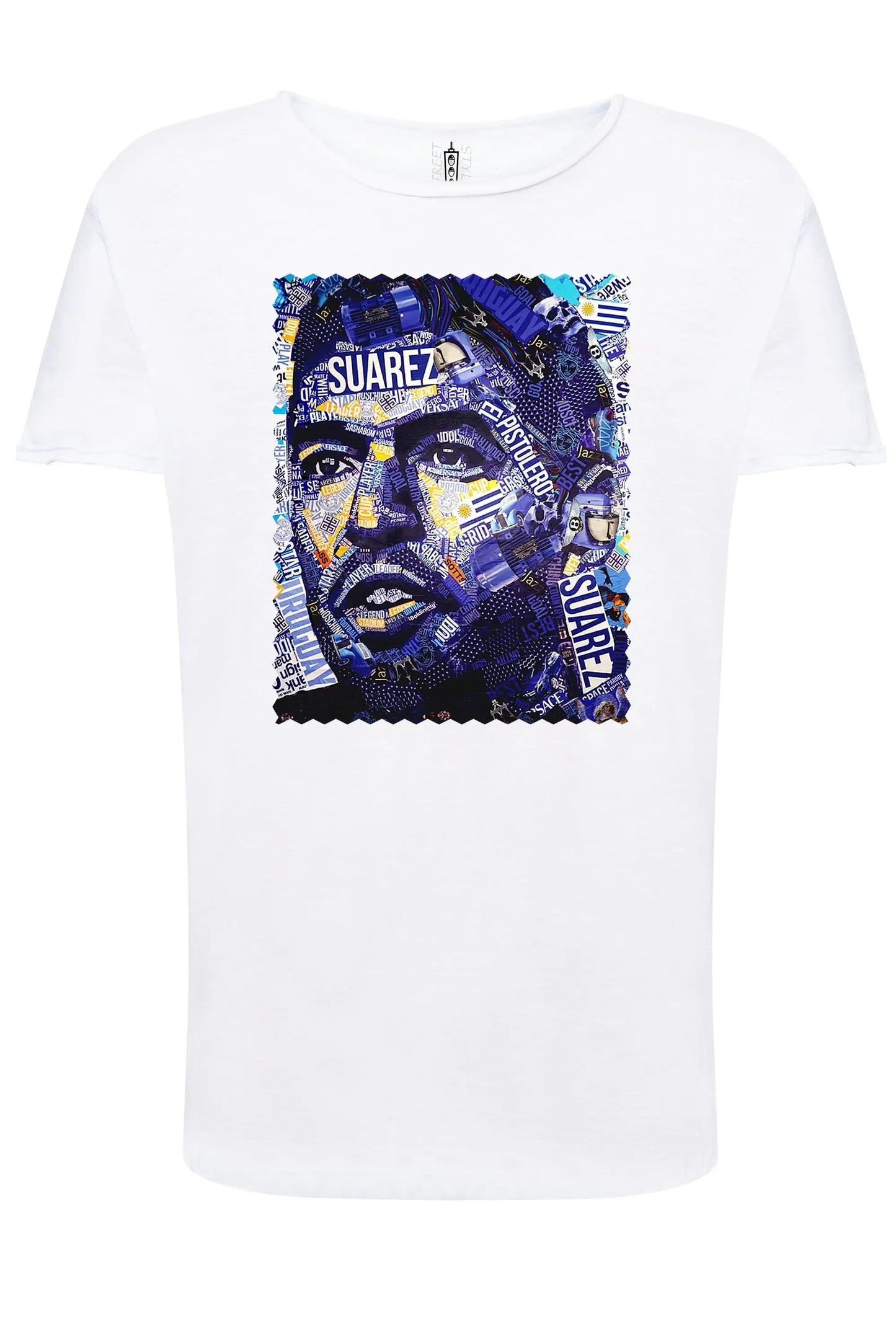 Portrait Suarez Color Artistico Stilizzato 18-30-21 T-shirt Urban Slub Men Uomo 100% Cotone Fiammato JK - STREET STYLE