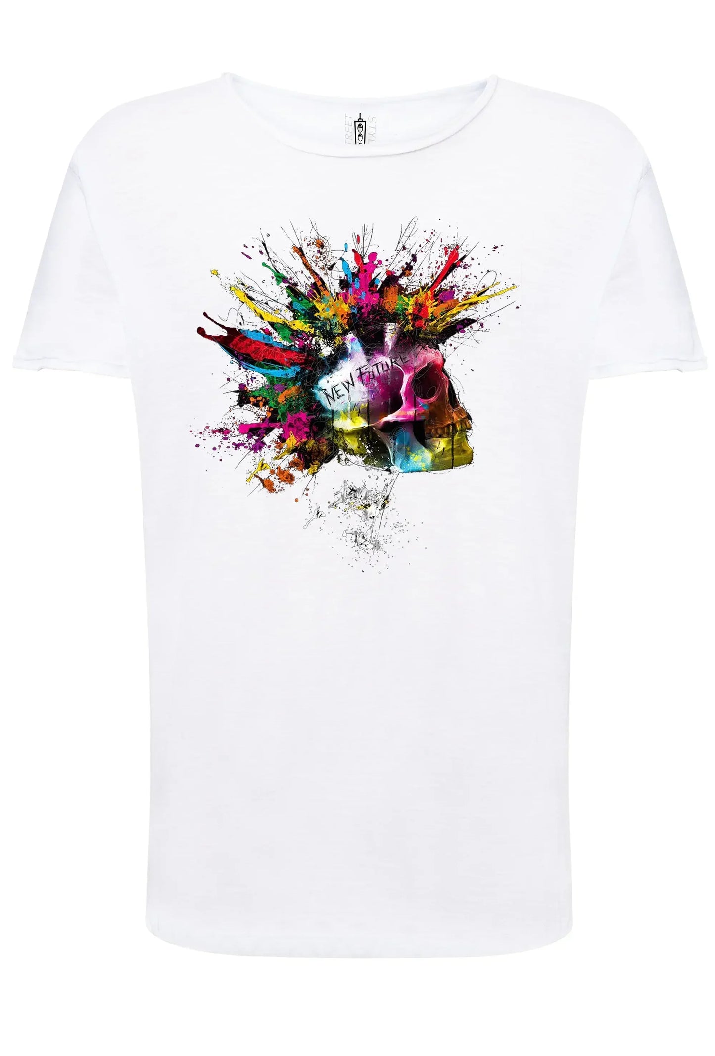 Punk Color Stilizzato 18-20-7 T-shirt Urban Slub Men Uomo 100% Cotone Fiammato JK - STREET STYLE