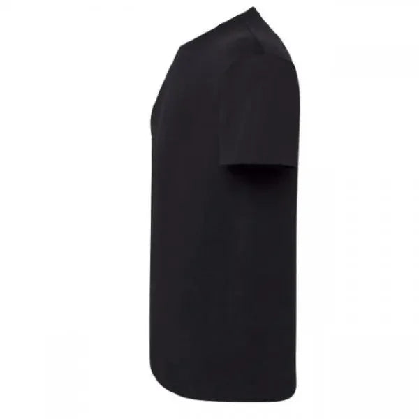 T-shirt uomo nera streetwear in cotone pettinato, maniche corte, stile urban minimalista