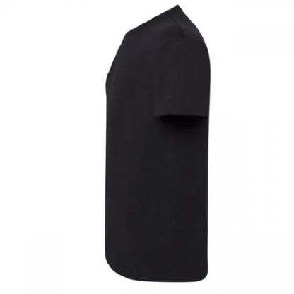 T-shirt uomo nera streetwear in cotone pettinato, maniche corte, stile urban minimalista