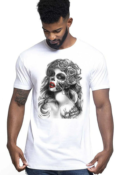 Querida Muerta Tattoo 9036 T-shirt Urban Men Uomo 100% Cotone Pettinato JK - STREET STYLE