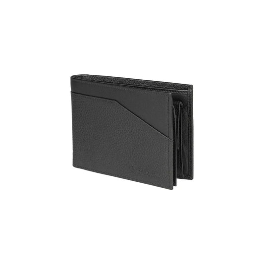 RB12104A | Men's Wallet in Genuine Full Grain Leather, Dollar Grain/Light. Black Color. RFID Protection. Closed Dimensions: 12.5 x 9.5 x 2 cm. Packaging: Gift box bottom/lid - STREET STYLE