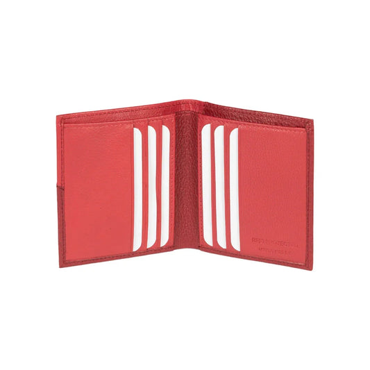 RB12113V| Portafogli Verticale in Vera Pelle pieno fiore, grana dollaro/leggera. Colore Rosso. Protezione RFID. Dimensioni da chiuso: cm 9,5 x 10 x 1. Confezione: Scatola regalo fondo/coperchio - STREET STYLE
