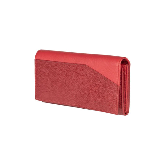 RB12129V | Women's Wallet in Genuine Full Grain Leather, Dollar Grain/Light. Red Color. RFID Protection. Closed Dimensions: 18.5 x 10 x 3 cm. Packaging: Gift box bottom/lid - STREET STYLE