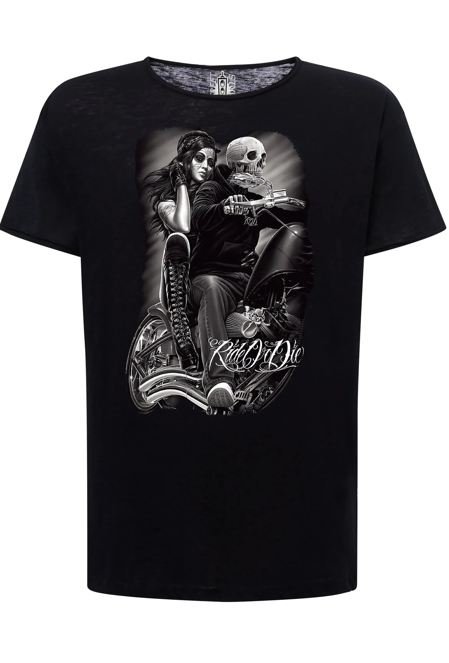 Ride or Die Tattoo Skull - T-shirt Uomo Urban Slub - STREET STYLE