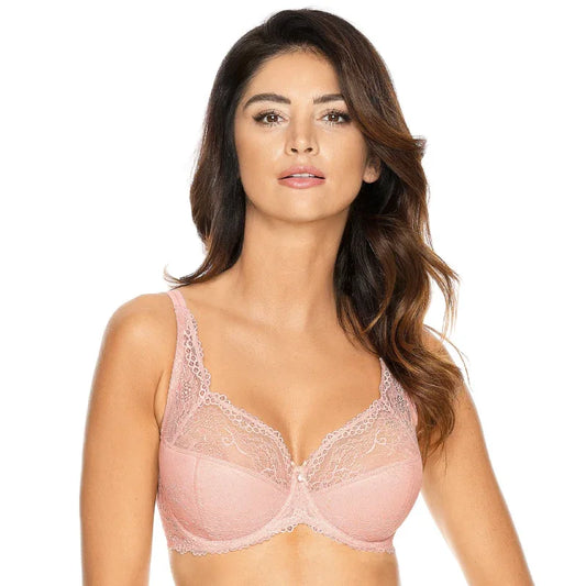 Semi Sheer Half Padded Bra Gorteks Scarlet Powder Pink - STREET STYLE
