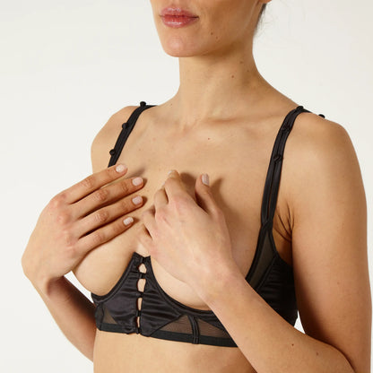 Sexy Satin Open Cup Bra Atelier Amour Douce Insomnia - STREET STYLE