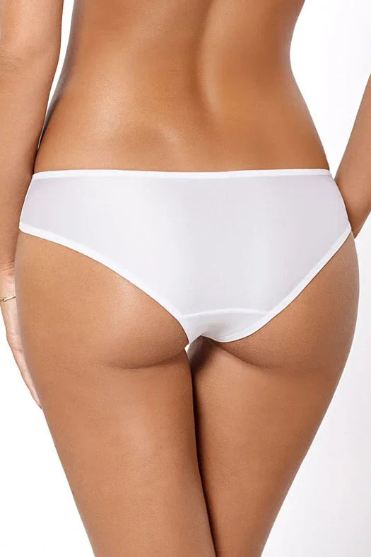 PariPari Athina Sheer Embroidered Bikini Panty White - STREET STYLE