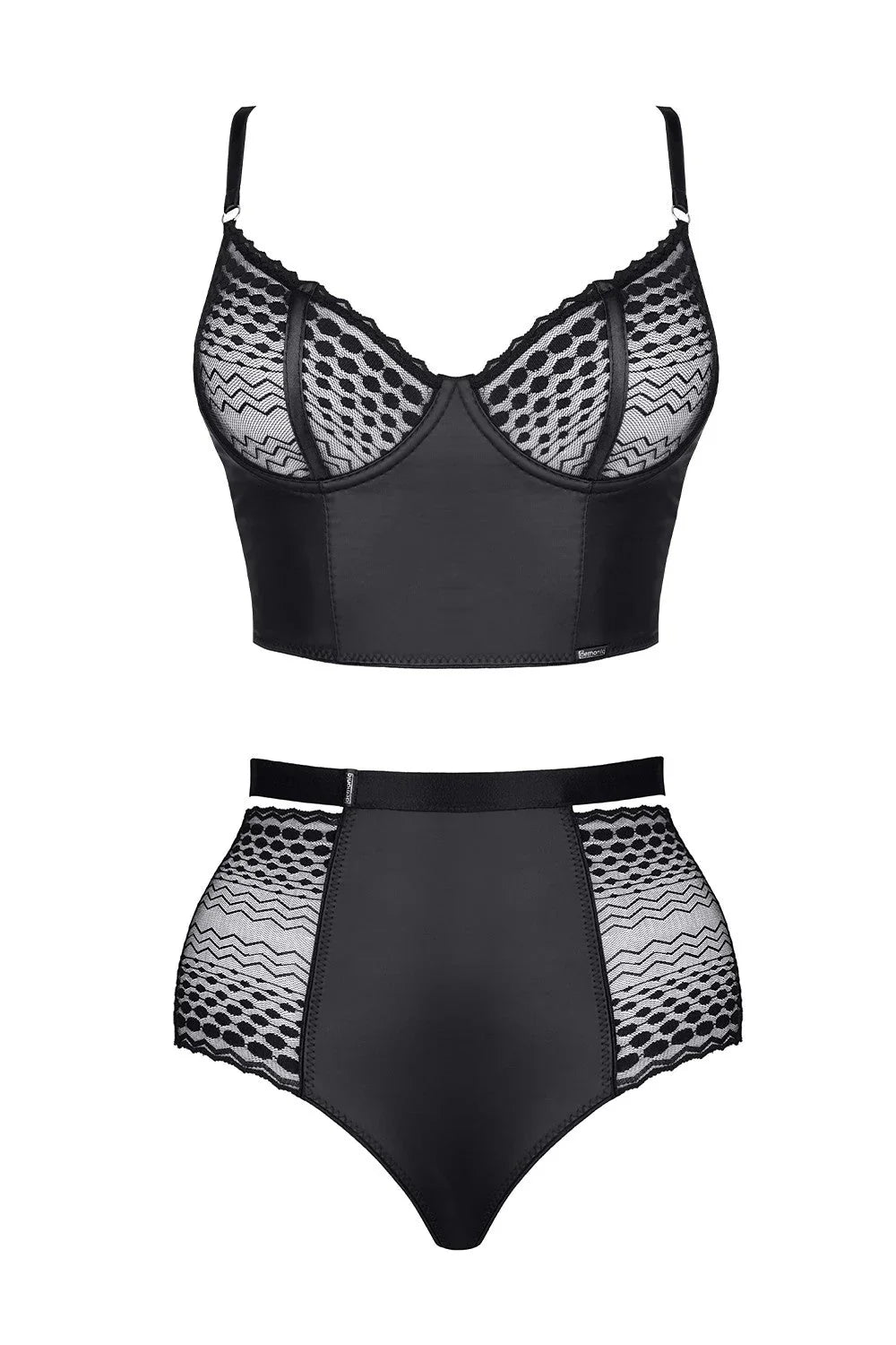 Sheer Lace Longline Bra & High Waist Briefs Demoniq Yessenia - STREET STYLE