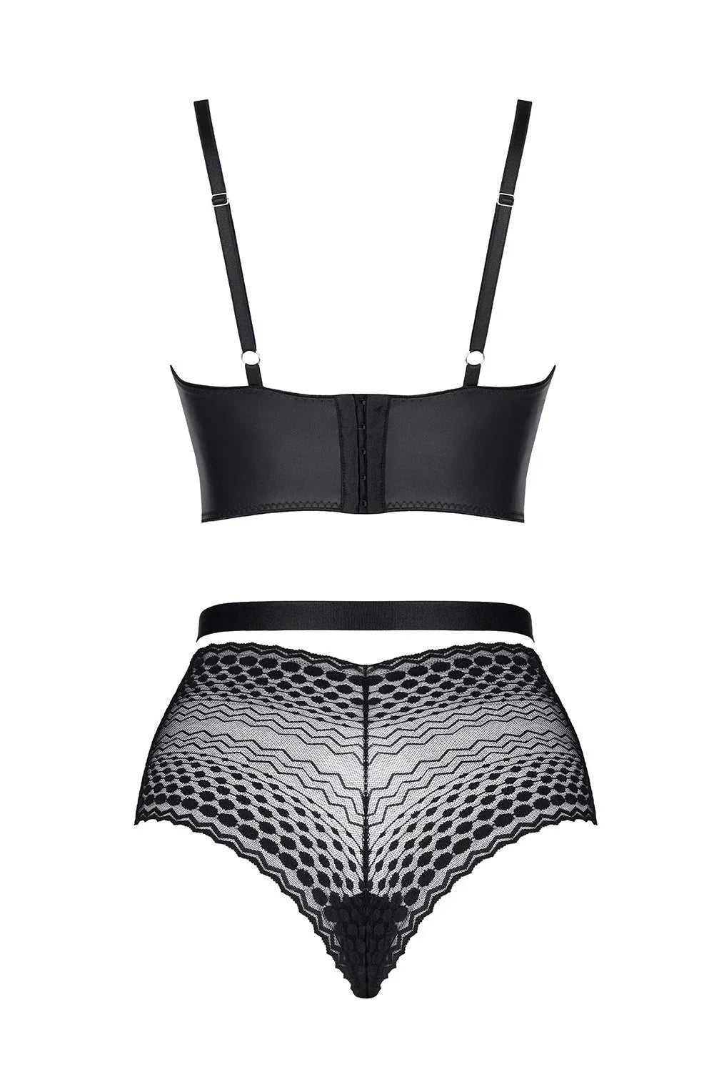 Sheer Lace Longline Bra & High Waist Briefs Demoniq Yessenia - STREET STYLE