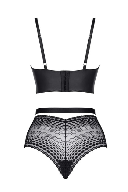 Sheer Lace Longline Bra & High Waist Briefs Demoniq Yessenia - STREET STYLE