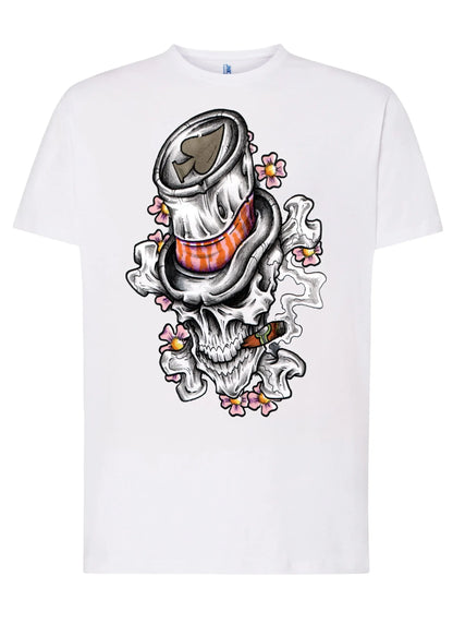 Skull Cigar Sigaretta Asso Tattoo 9003 T-shirt Urban Men Uomo 100% Cotone Pettinato JK - STREET STYLE