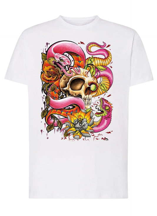 Skull Giolly Asso Tattoo 9011 T-shirt Urban Men Uomo 100% Cotone Pettinato JK - STREET STYLE