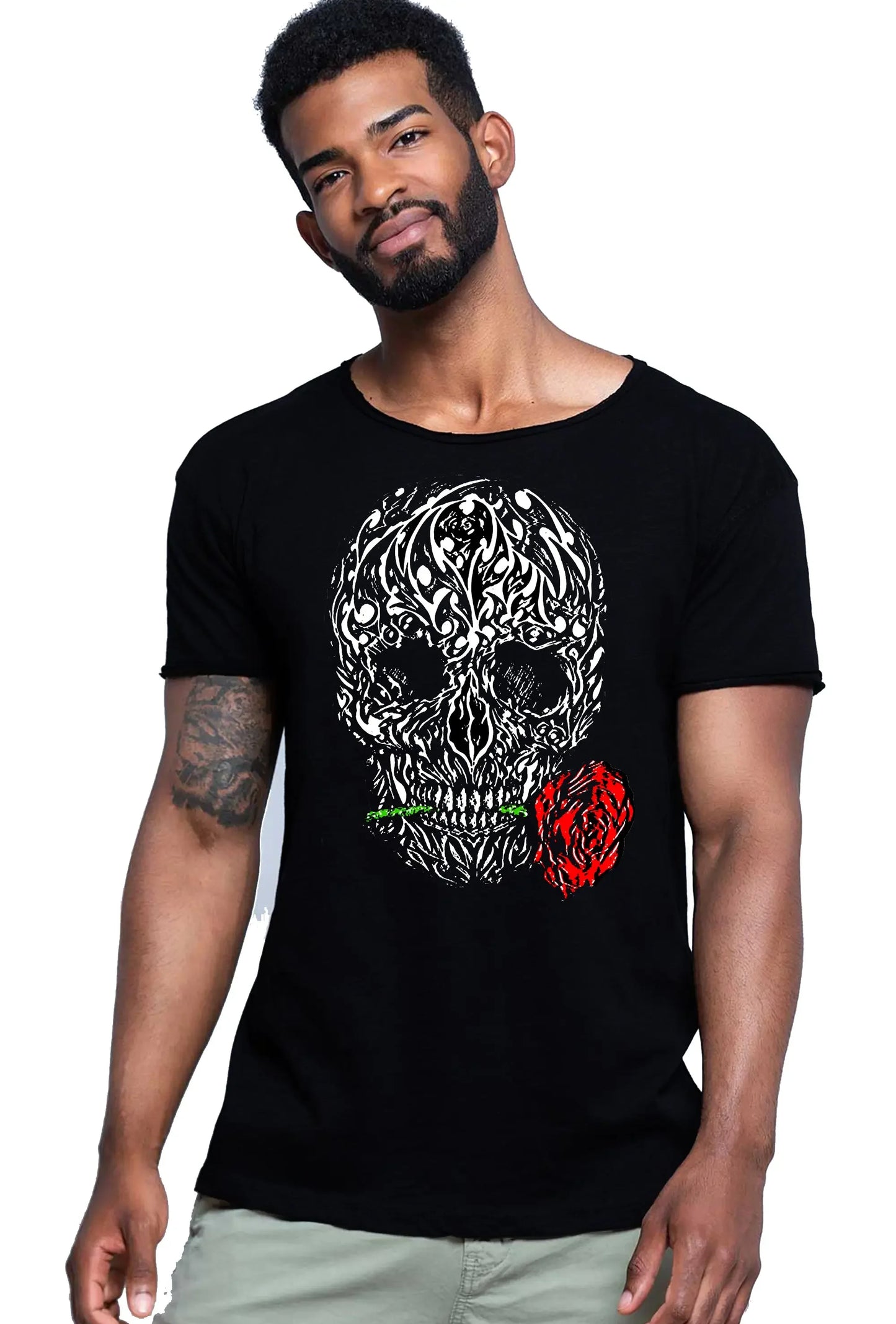 Skull & Rose | T-shirt Uomo Urban Slub 100% Cotone - STREET STYLE
