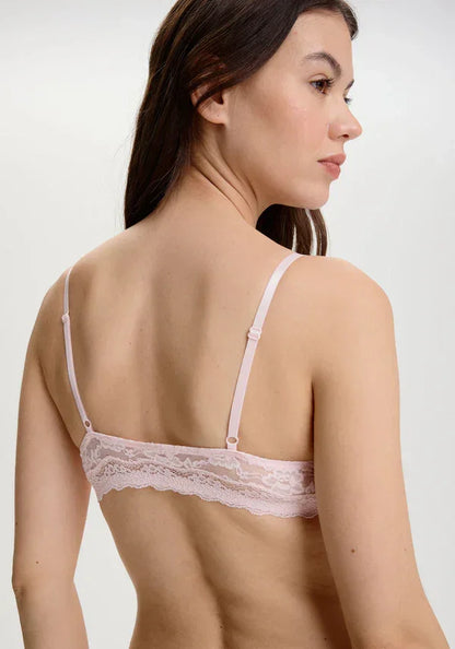 Soft Mesh Lace Bralette Blush Rosette Pink - STREET STYLE