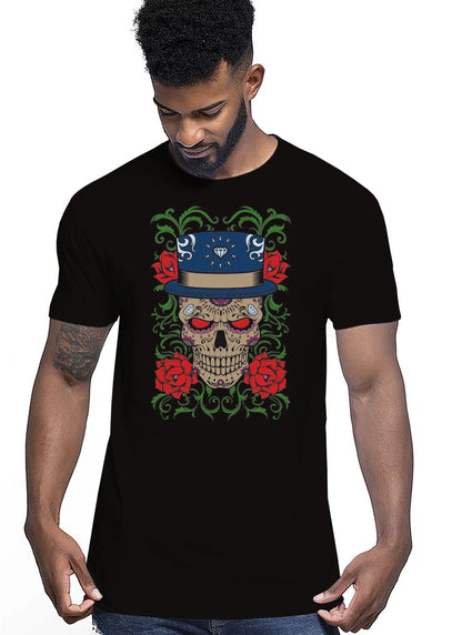 Sugarskull Skull Motor Tattoo 9055 T-shirt Urban Men Uomo 100% Cotone Pettinato JK - STREET STYLE