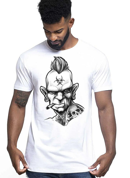 Tattoo PUNK Skull Zombi Tattoo 9020 T-shirt Urban Men Uomo 100% Cotone Pettinato JK - STREET STYLE