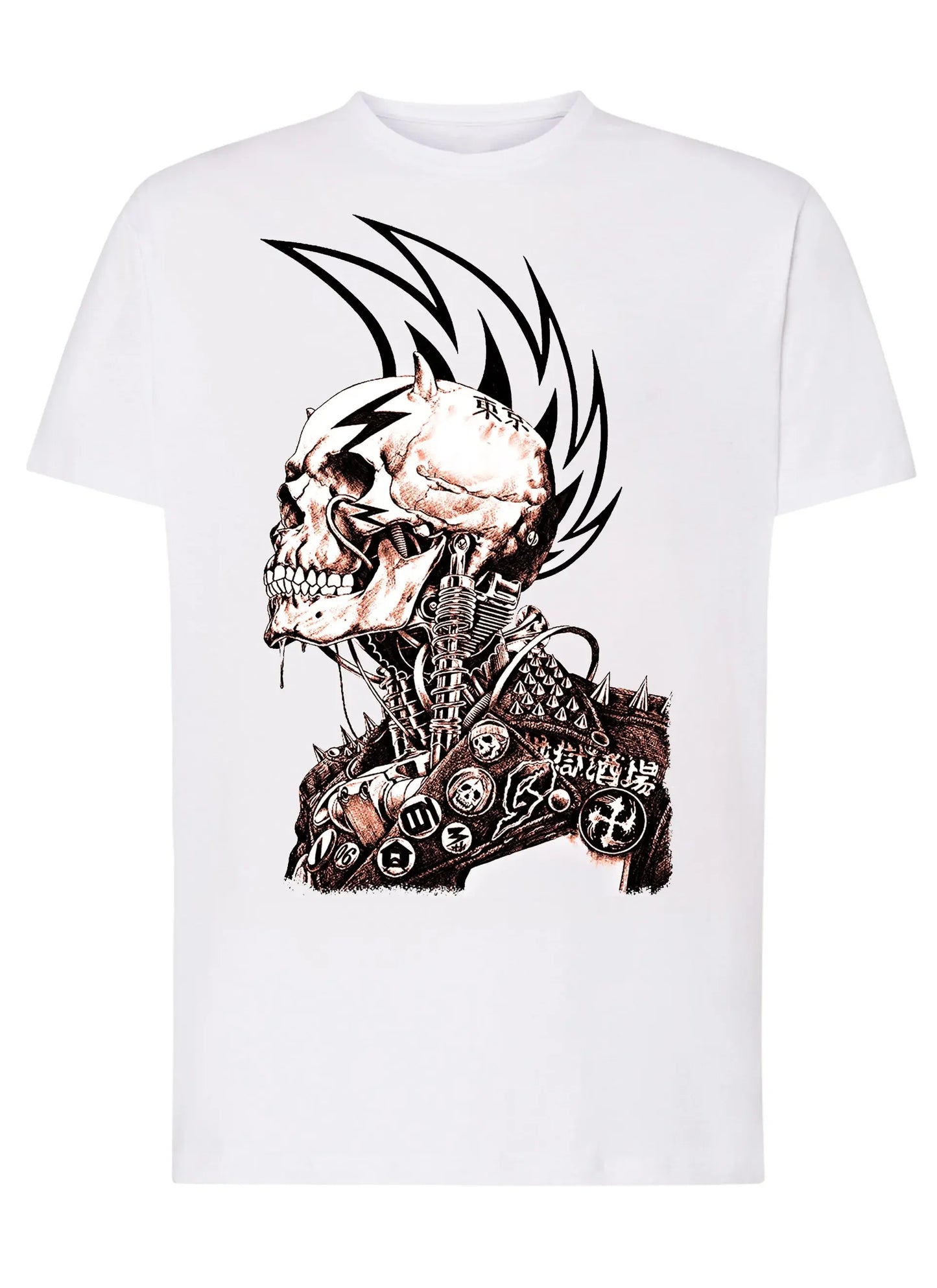 Tattoo Punk Skull Zombi Tattoo 9026 T-shirt Urban Men Uomo 100% Cotone Pettinato JK - STREET STYLE